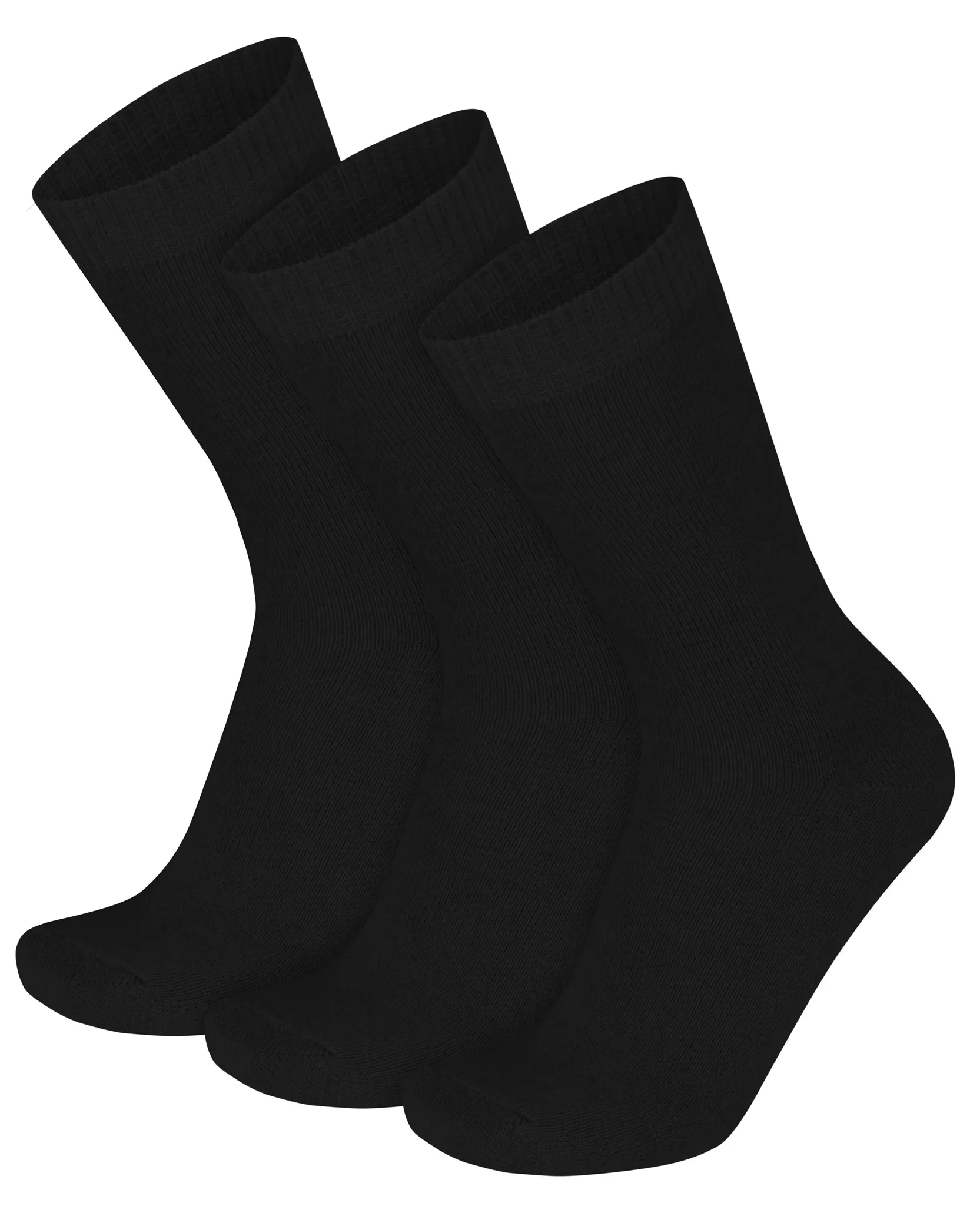3 Socken aus Cashmere und Merinowolle mit Komfortbund Schwarz