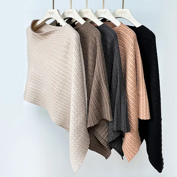 Fashion Solid Color Wool Blends Scarf Shawl Cloak for Fall and Winter