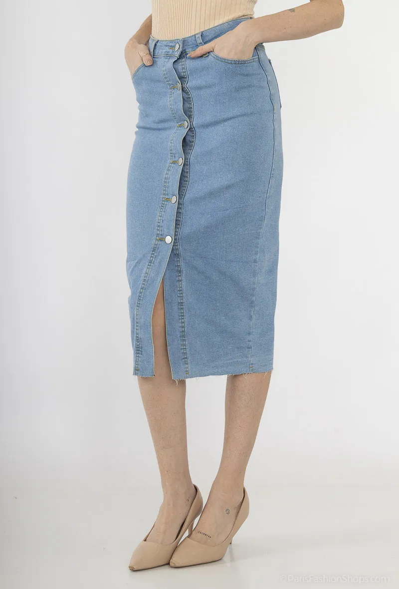 Jeansrock mit sichtbaren Knöpfen