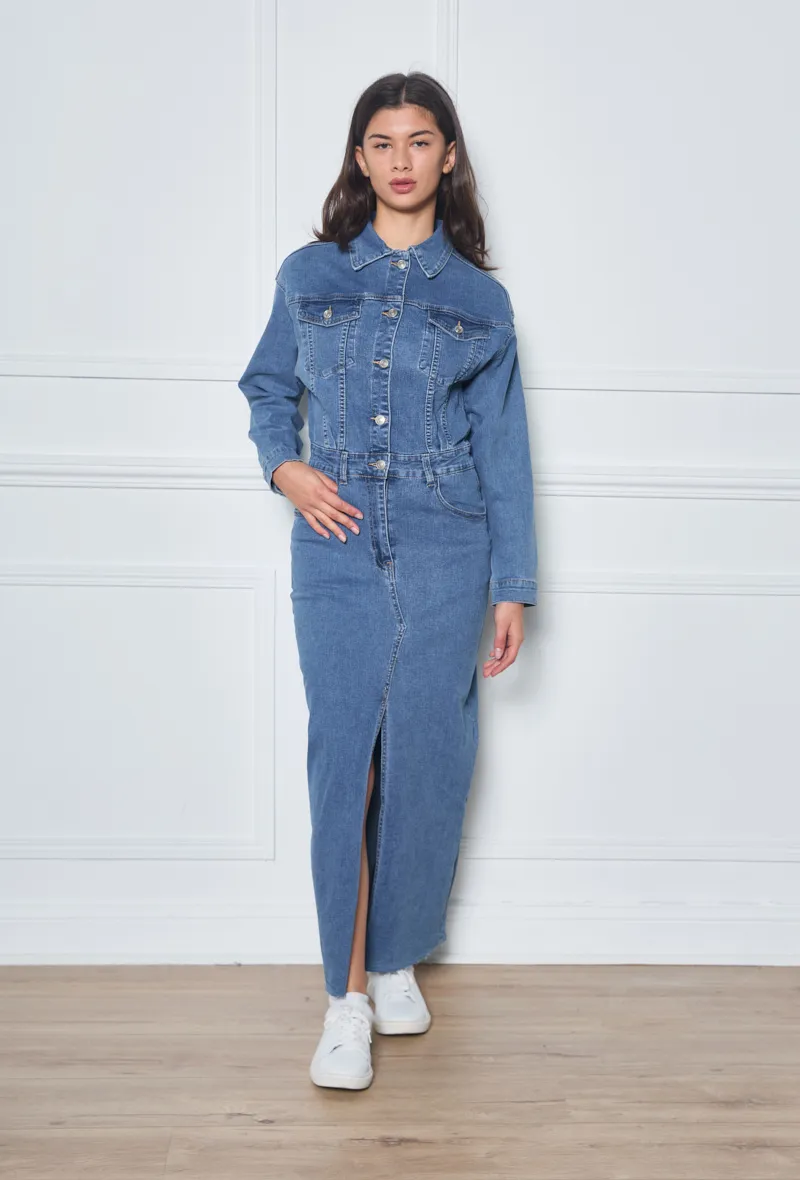 Overall mit Stretch-Jeansrock