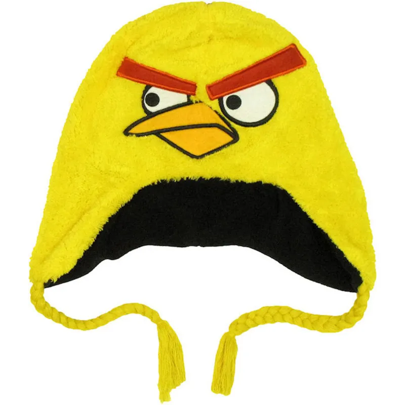 SALE -50% » ANGRY BIRDS Laplander Mütze aus Plüsch in Gelb «