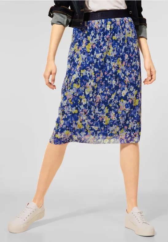 Street One Print Midirock mit Mesh 