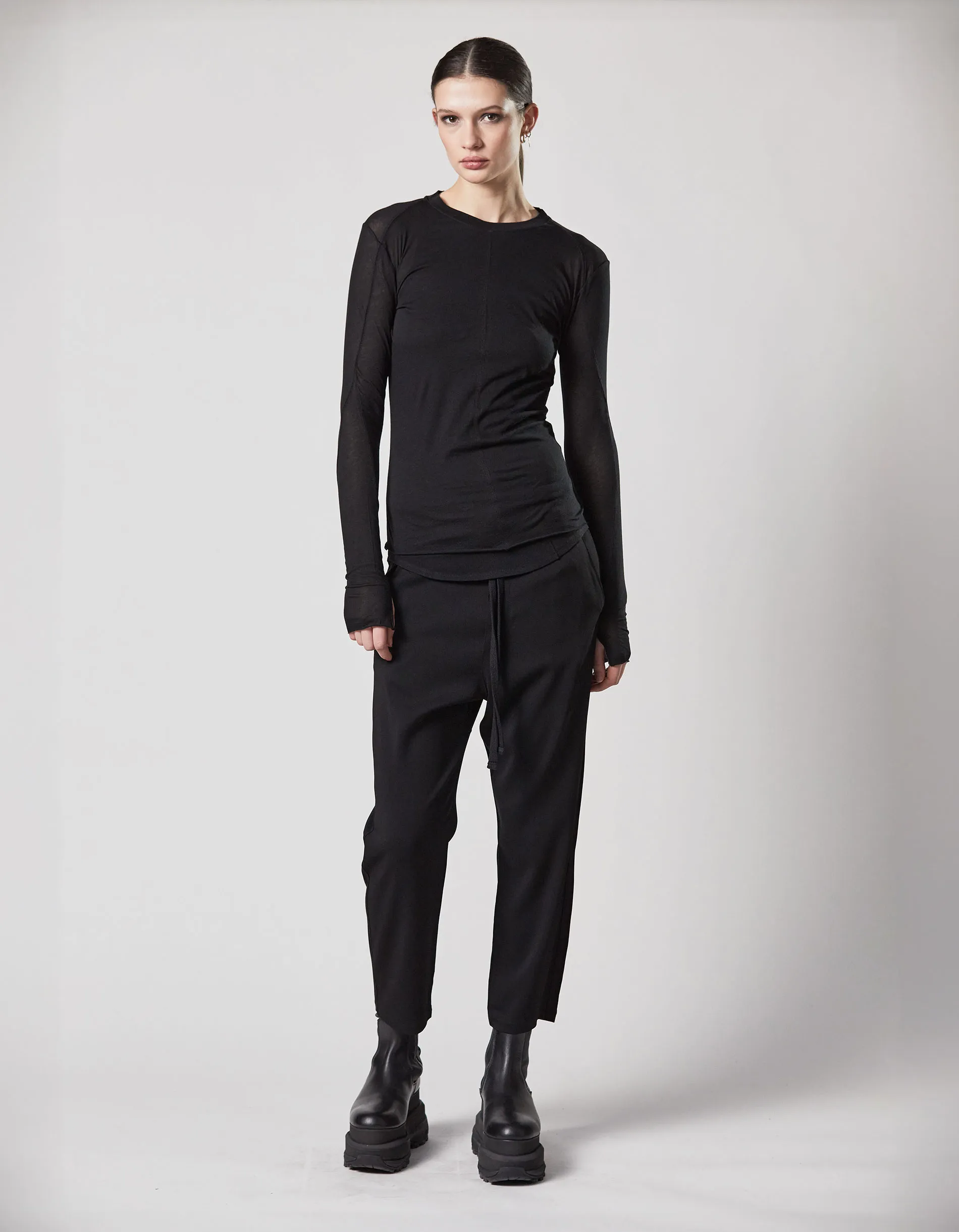THOM KROM Clean Black // Loose-Fit Jogginghose